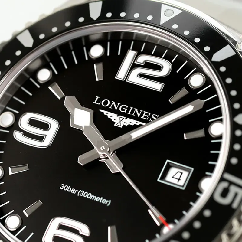 Longines HydroConquest 39mm Black Quartz Men's Watch- L3.730.4.56.6